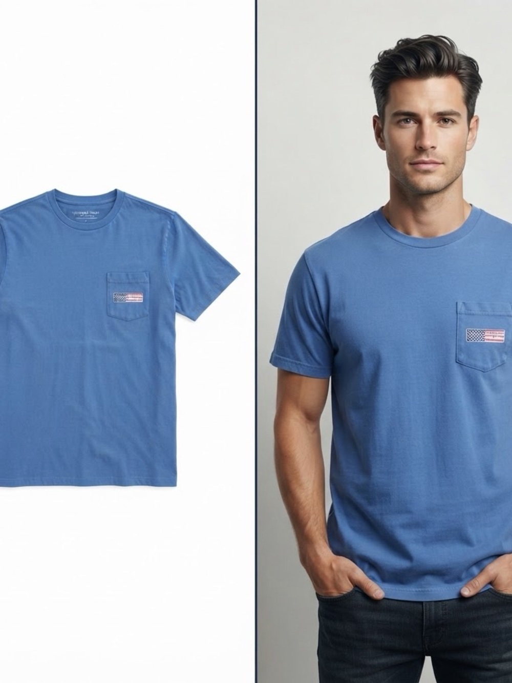 Vineyard Vines Short-Sleeve Pocket Tee - Blue Medium